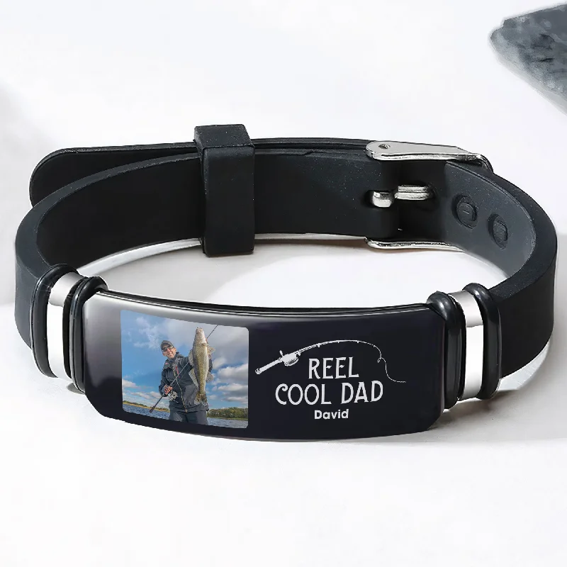 Elegant Designs, Unbeatable Discounts – Shop Jewelry Now Fishing Reel Cool Dad Father's Day Gift For Men Grandpa - Personalized Photo Bracelet