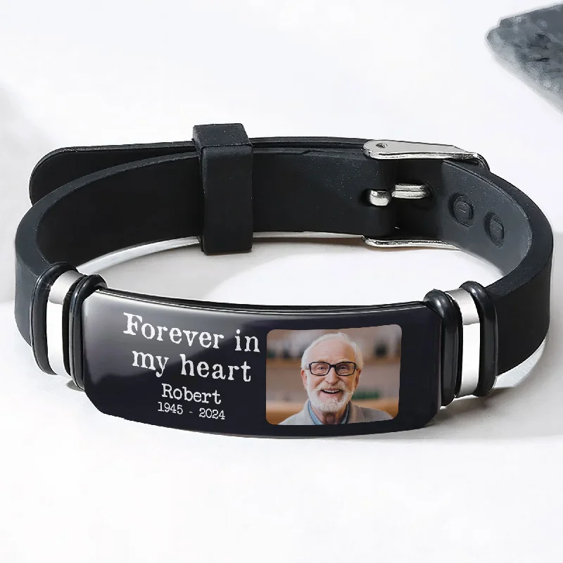 Bestselling Jewelry Now On Sale – Elevate Your Look Forever In My Heart Memorial Gift For Loss Sympathy Gift - Personalized Photo Bracelet