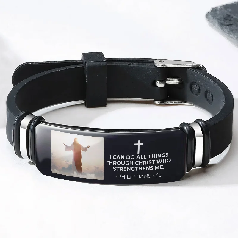 Grab Exquisite Jewelry At The Lowest Prices I Can Do All Things Christian Bible Faith Gift - Personalized Photo Bracelet