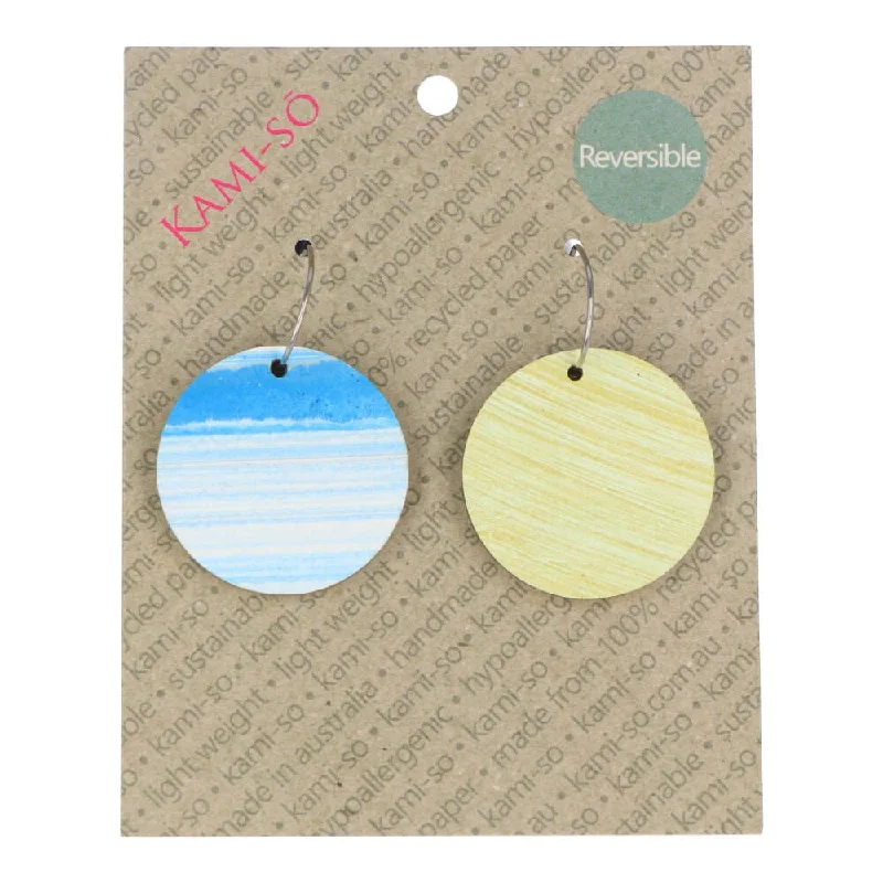 Elevate Your Jewelry Collection With Limited-Time Savings Kami-so Reversible Earrings Circle Blue White Mint and Gold