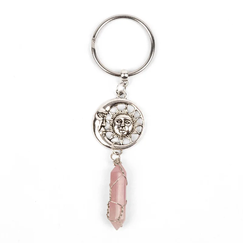 Jewelry Clearance – Final Chance To Save Big Keyring - Sun Moon & Rose Quartz