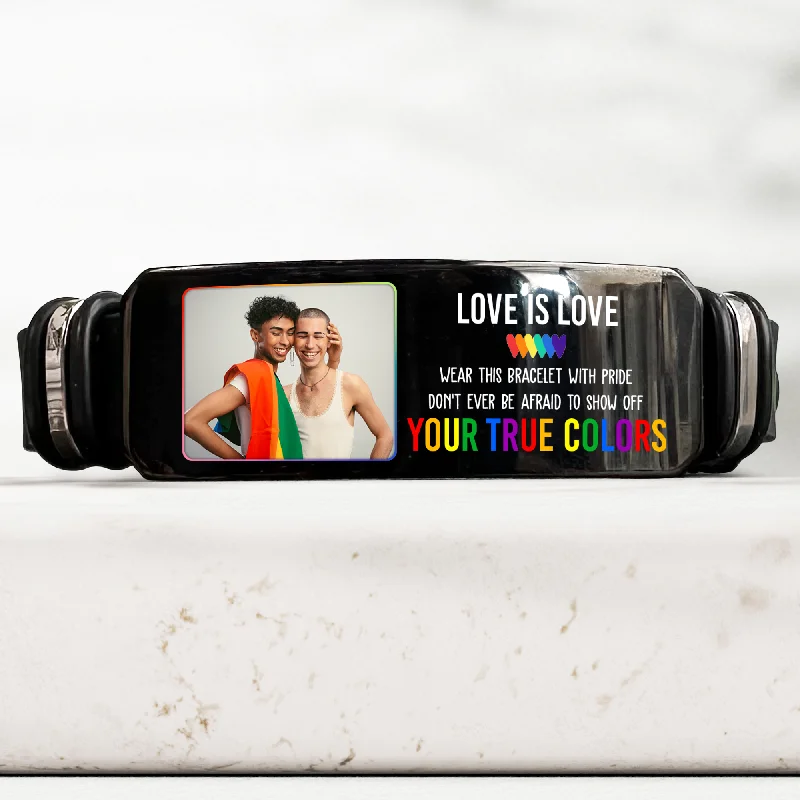 Elegant Jewelry, Affordable Luxury – Shop Now LGBT Show Off Your True Colors Love Is Love Pride - Personalized Photo Bracelet