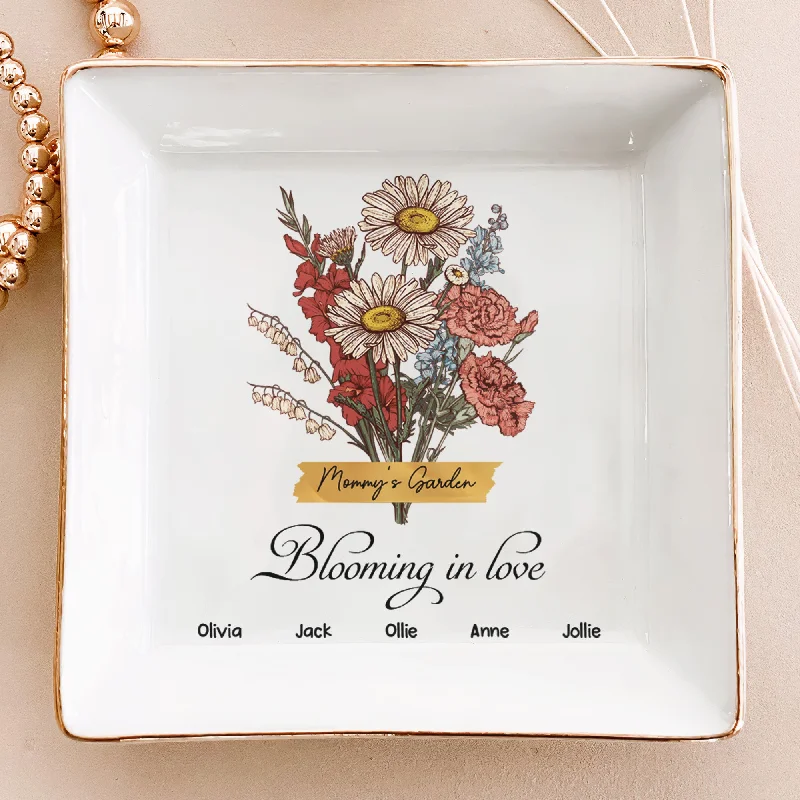 Timeless Jewelry At Special Discount Rates Mommy's Garden - Personalized Jewelry Dish - Birth Month Flower