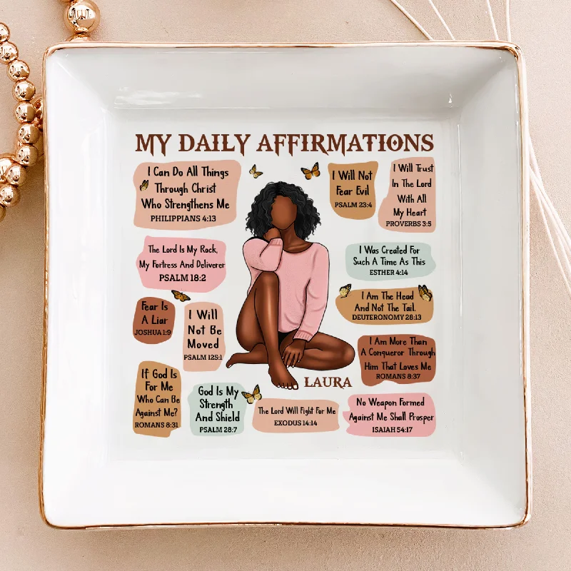 Luxury Meets Affordability – Jewelry Sale Now Live My Daily Affirmation Christian Bible Verse - Personalized Jewelry Dish