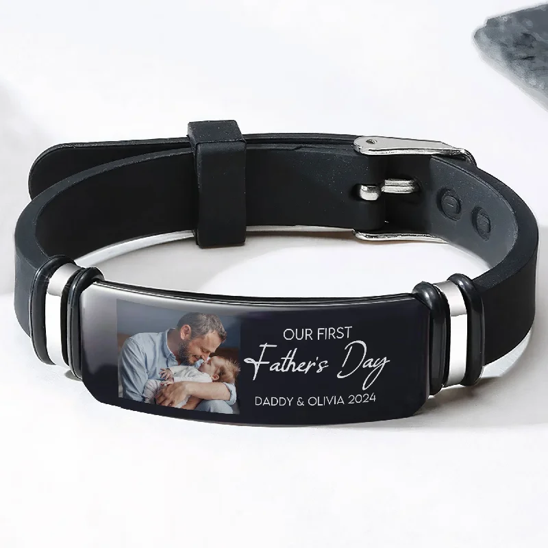 Affordable Luxury Jewelry For Every Occasion Our First Father's Day Custom Photo Dad Gift - Personalized Photo Bracelet