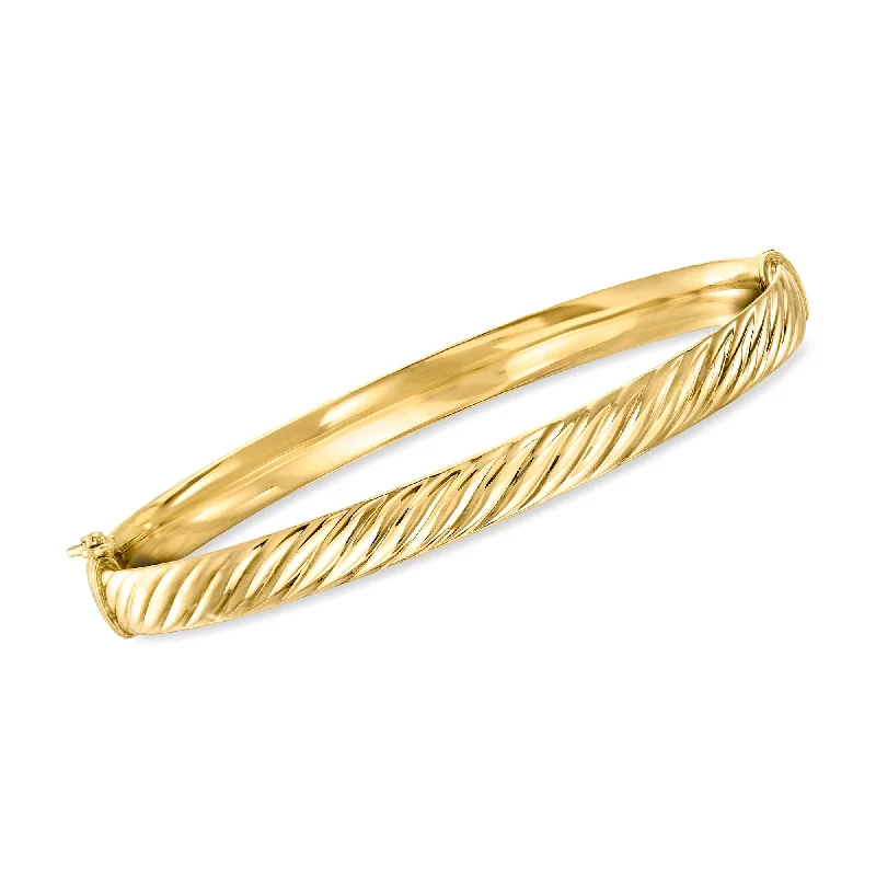 Ross-Simons Italian 18kt Yellow Gold Twisted Bangle Bracelet