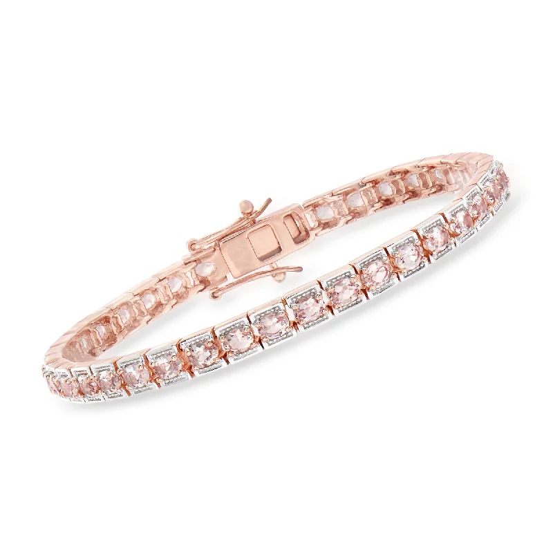 Ross-Simons 5.25- Morganite Tennis Bracelet in 18kt Rose Gold Over Sterling