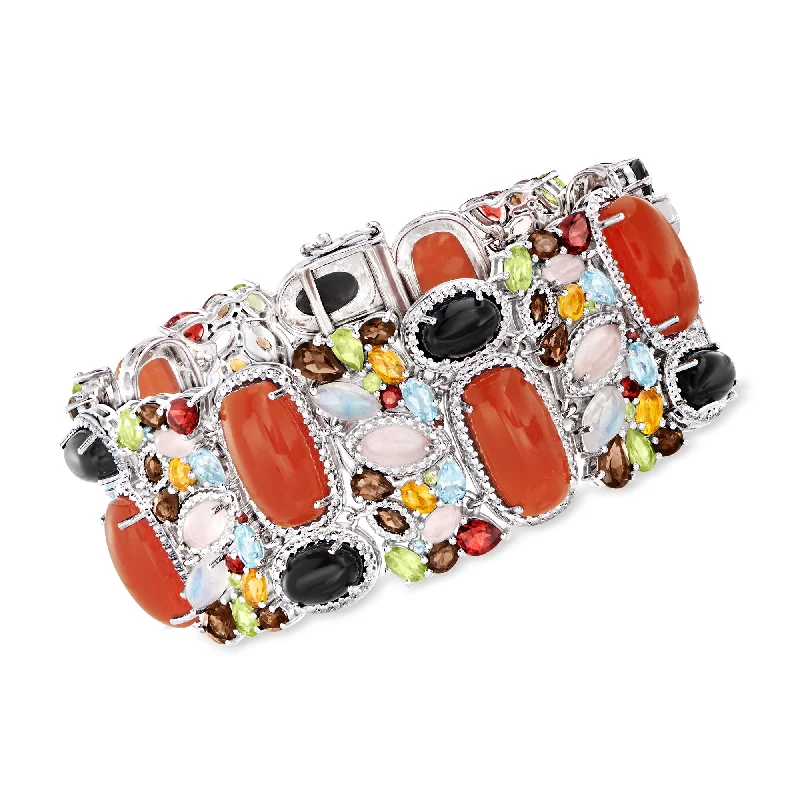 Ross-Simons Multi-Gemstone Bracelet in Sterling Silver