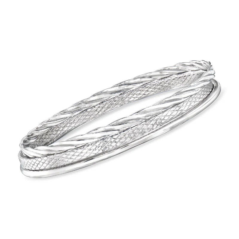 Ross-Simons Sterling Silver Jewelry Set: 3 Stackable Bangle Bracelets