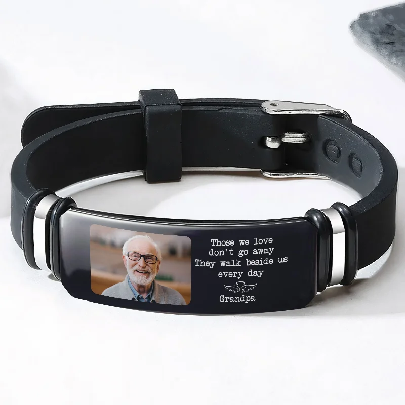 Personalized Jewelry Sale – Unique Pieces At Great Prices They Walk Beside Us Every Day Memorial Sympathy Gift - Personalized Photo Bracelet