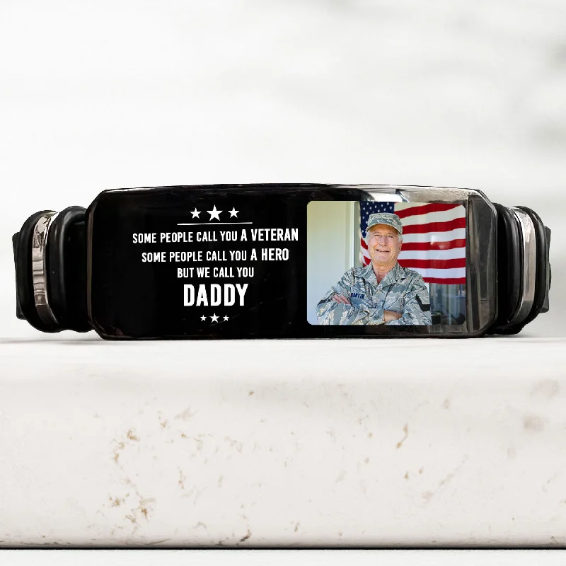 Flash Deals On Fine Jewelry – Shop Before It's Gone Veteran We Call You Daddy Father's Day Gift For Men - Personalized Photo Bracelet