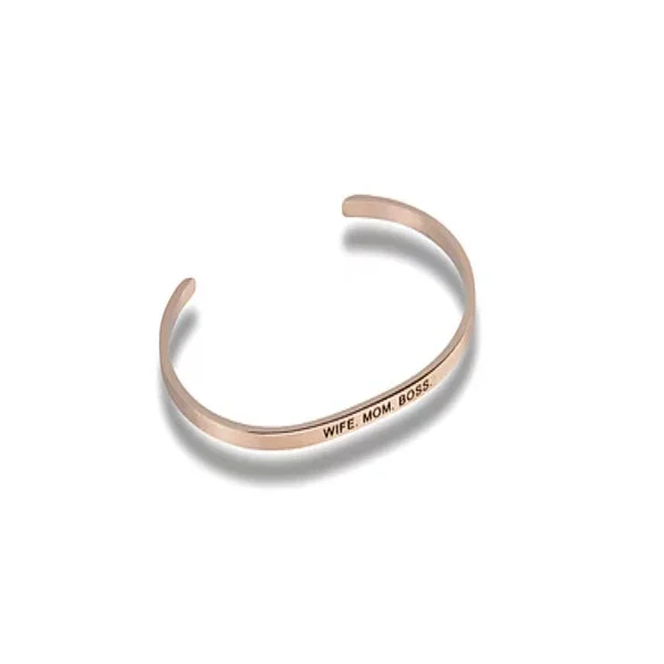 "Wife. Mom. Boss." Rose Gold Embracelet