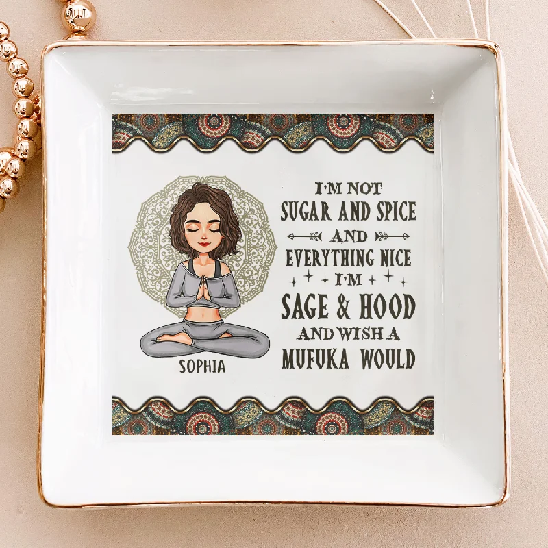 High-End Jewelry, Now More Affordable Than Ever Yoga Gift I'm Mostly Peace Love - Personalized Jewelry Dish