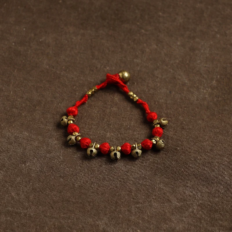 Handmade Pearl Jewelry For Timeless Elegance Tribal Odisha Dokra Threadwork Handmade Anklet 118