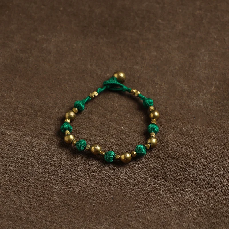 High-Quality Gemstone Jewelry For Special Occasions Tribal Odisha Dokra Threadwork Handmade Anklet 121