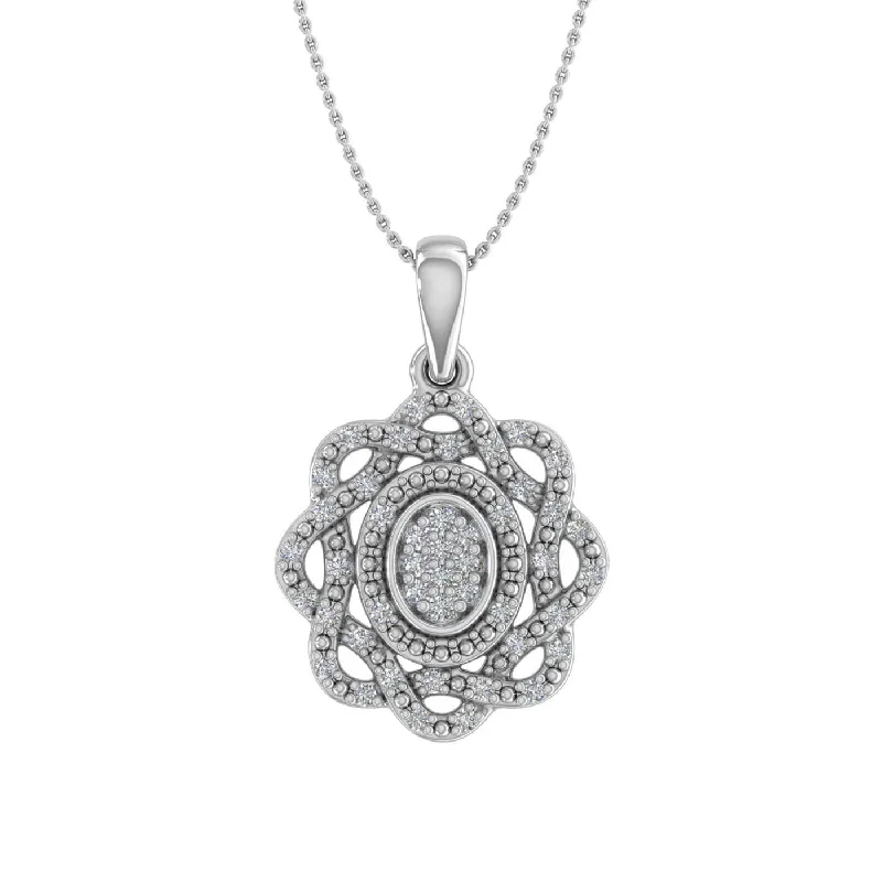 Trending Jewelry Now At Unbeatable Prices 0.15 Carat Diamond Flower Shaped Pendant Necklace in Gold (Silver Chain Included) - IGI Certified