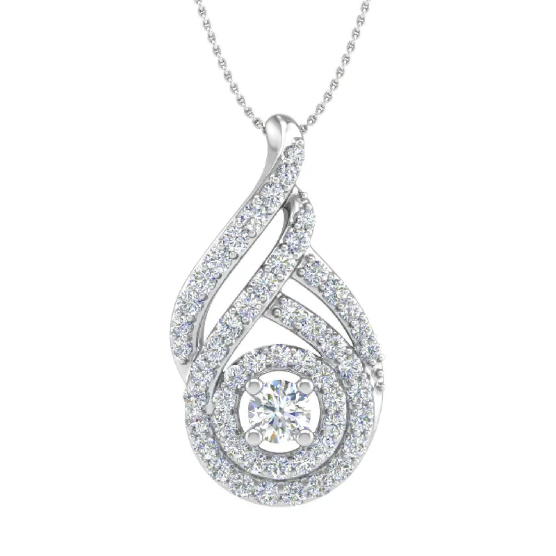 Trendy Minimalist Jewelry For Everyday Wear 1/2 Carat Diamond Drop Pendant Necklace in Gold (Silver Chain Included)