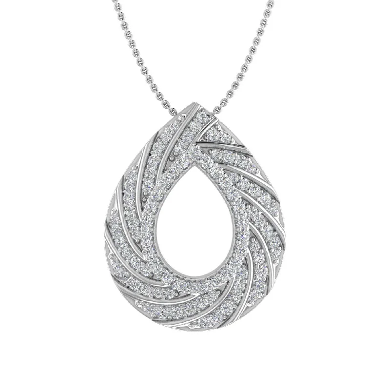 Elegant Jewelry, Exclusive Prices – Shop Now 1/2 Carat Diamond Drop Shaped Pendant Necklace in Gold (Silver Chain Included)