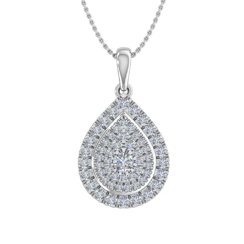 Big Savings On Your Favorite Jewelry Pieces 1/2 Carat Diamond Tear Drop Pendant Necklace in Gold (Silver Chain Included)