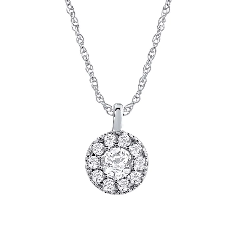 Timeless Elegance, Temporary Discounts – Act Fast 1/4 Carat Cluster Diamond Pendant Necklace in Gold (Included Silver Chain) - IGI Certified