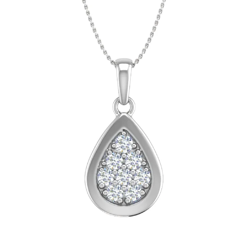 Buy More, Save More On Stunning Jewelry Pieces 1/4 Carat Diamond Drop Pendant Necklace in Gold (Silver Chain Included)