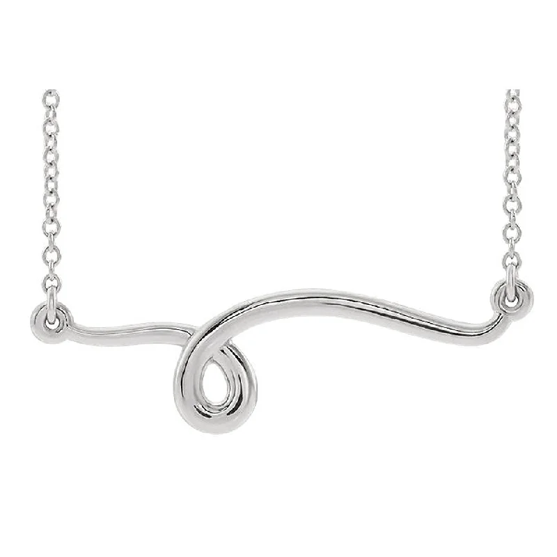 Don't Miss These Dazzling Jewelry Discounts 14k White Gold Freeform Loop Bar Necklace, 16 or 18 Inch