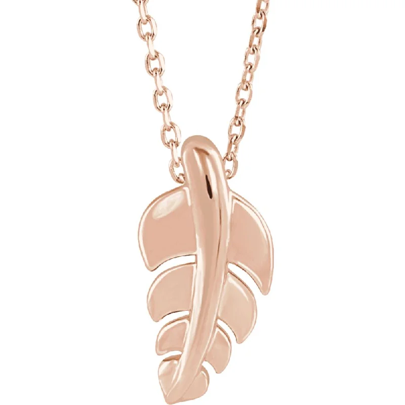 Flash Sale On Elegant Jewelry – Don't Miss Out 14k White, Rose or Yellow Gold Small Vertical Leaf Necklace, 16-18 In.