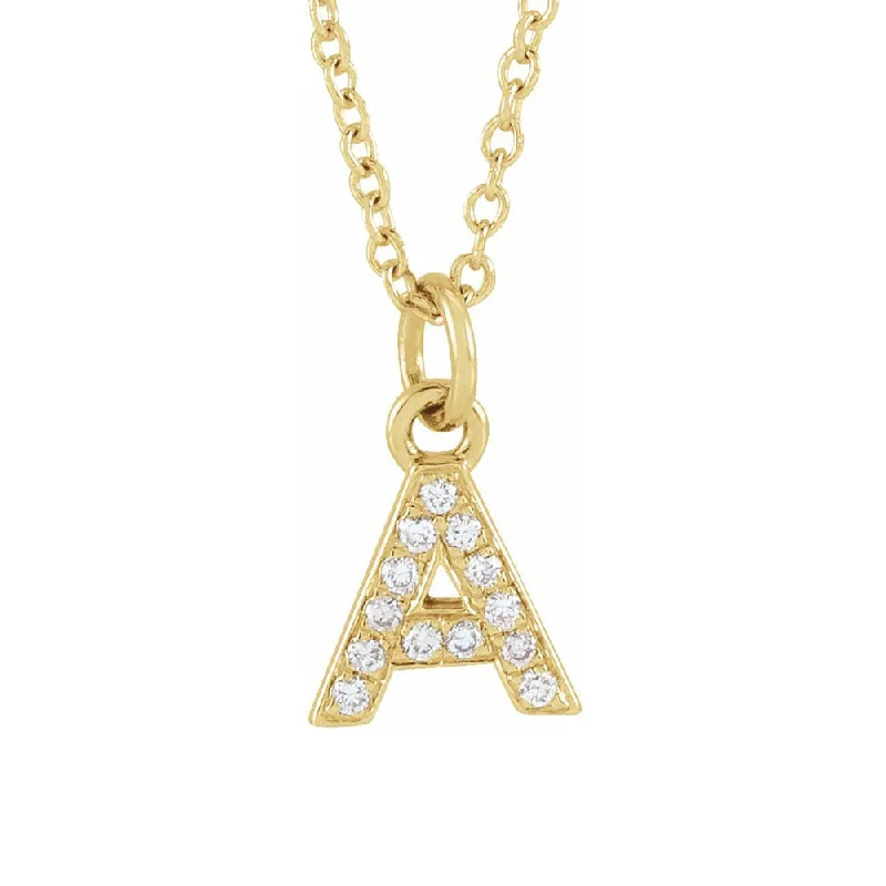 The Perfect Accessory For Less – Jewelry Sale Live 14K Yellow Gold (G-H, I1) Diamond Tiny Initial A-Z Necklace, 16-18 In