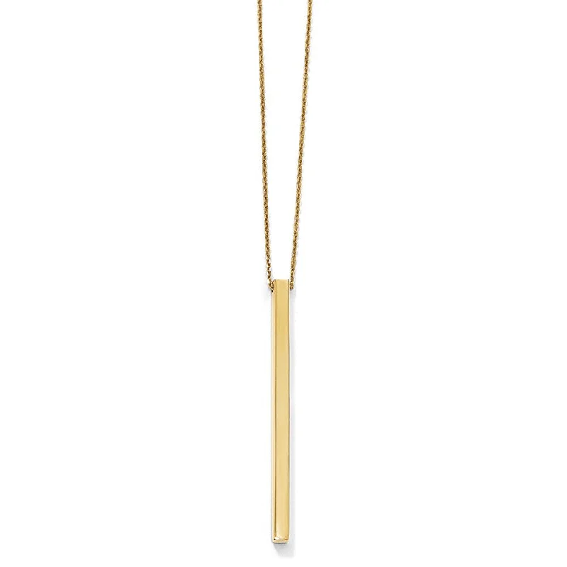 Jewelry Sale Alert – Shop Timeless Elegance Today 14k Yellow Gold Polished 3mm Vertical Bar Necklace, 16-18 Inch