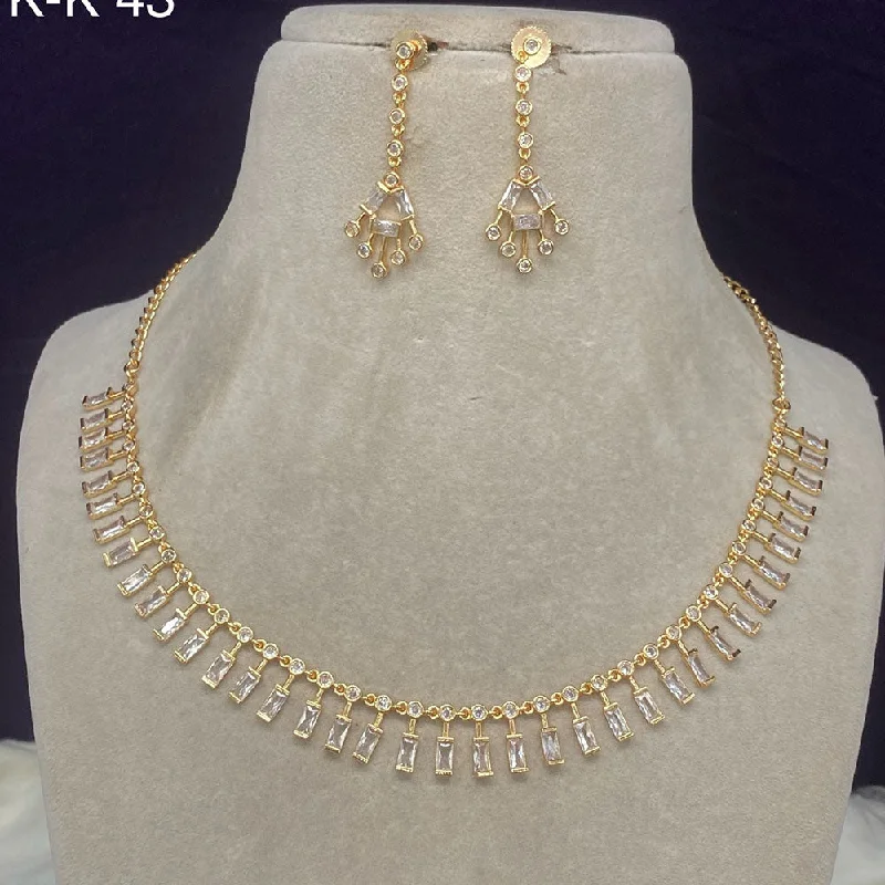 Once-A-Year Jewelry Sale – Grab Your Favorites Now Amoliya Jewels Gold Plated  American Diamond Necklace Set