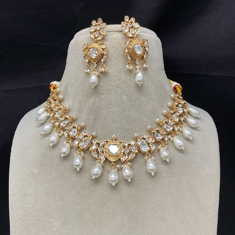 The Ultimate Jewelry Sale – Exclusive Styles At Great Prices Amoliya Jewels Gold Plated Polki Kundan And Pearl  Necklace Set