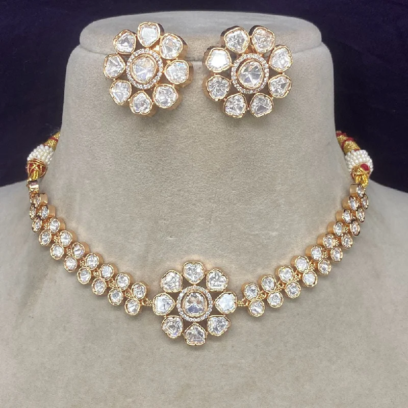 Beautiful Jewelry, Breathtaking Discounts – Hurry In Amoliya Jewels Gold Plated Polki Kundan Necklace Set