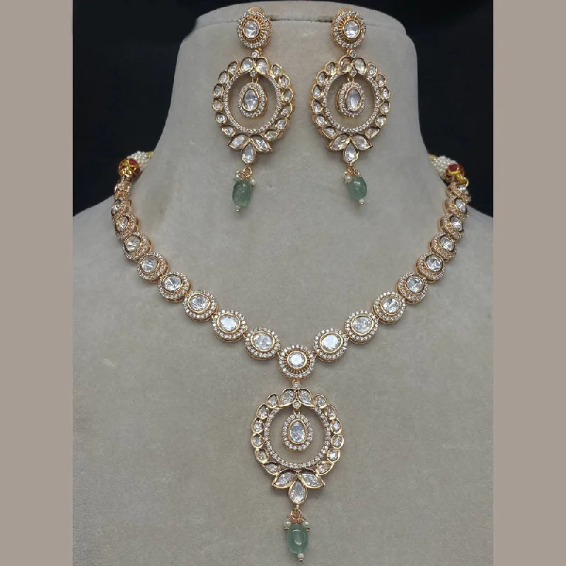 Chic And Stylish Jewelry At Discounted Prices Amoliya Jewels Gold Plated Polki Kundan Necklace Set