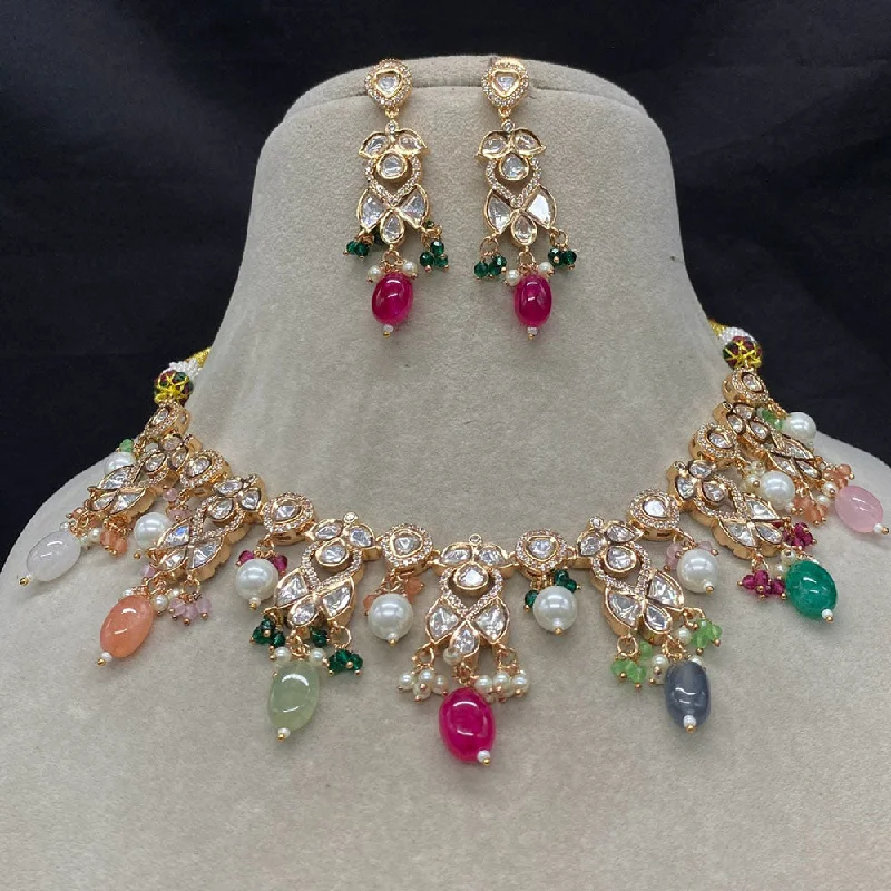 Dazzling Deals On Necklaces, Bracelets, And More Amoliya Jewels Gold Plated Polki Kundan Necklace Set