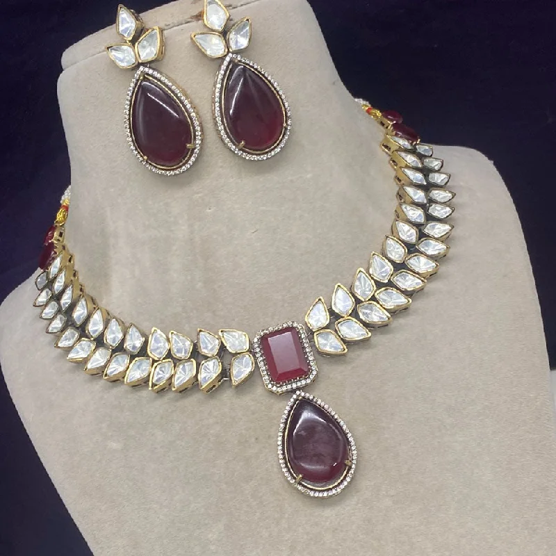 Exclusive Savings On Timeless Jewelry Pieces Amoliya Jewels Gold Plated Polki Kundan Necklace Set