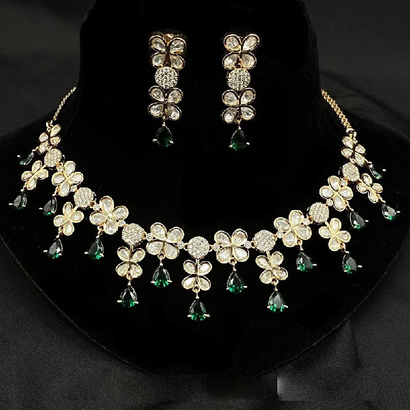 Sparkle For Less – Shop Jewelry Deals Now Amoliya Jewels Gold Plated Polki Kundan Necklace Set