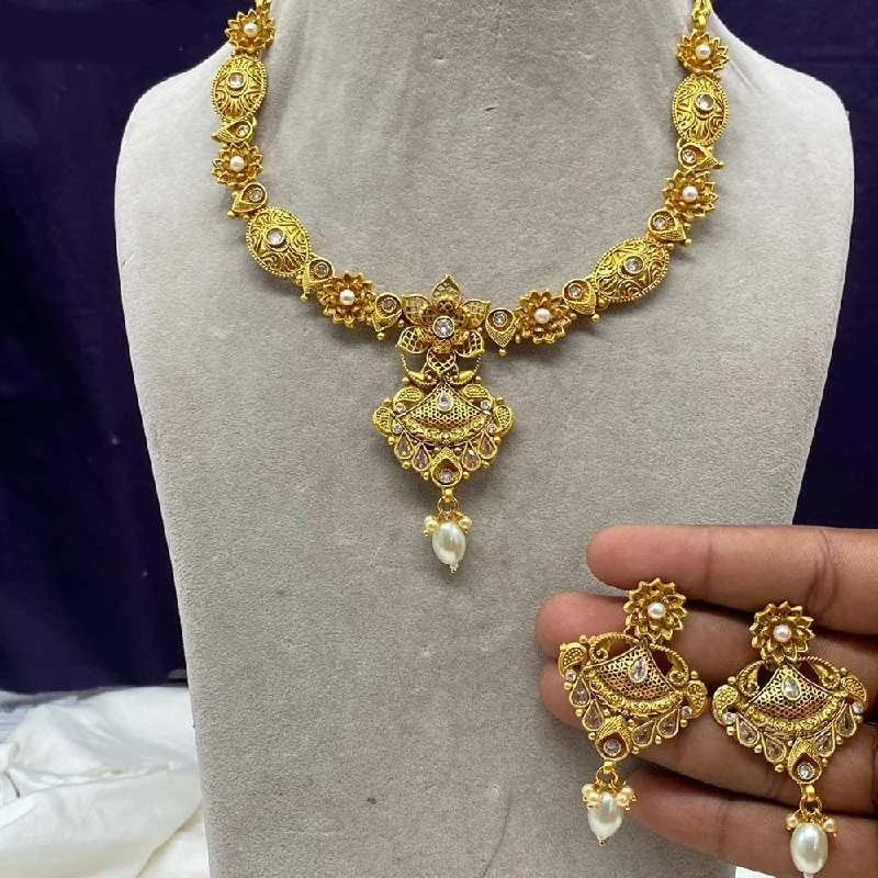 Your Perfect Accessory At The Perfect Price Amoliya Jewels Gold Plated Pota Stone Necklace Set