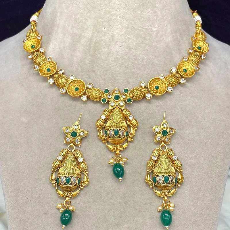 Trendy And Classic Jewelry Now At Reduced Prices Amoliya Jewels Gold Plated Pota Stone Necklace Set