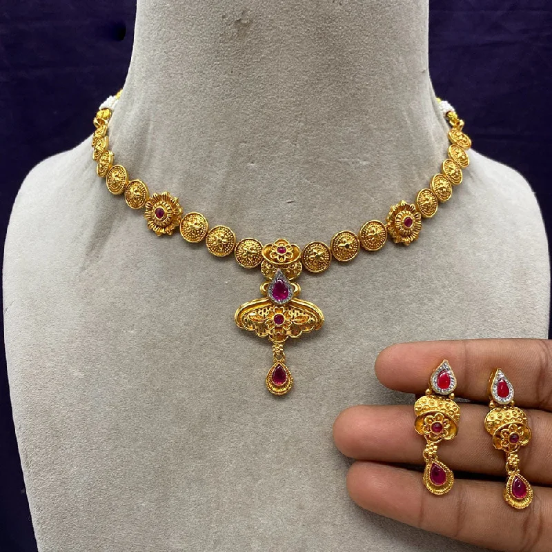 Upgrade Your Collection With Our Limited-Time Jewelry Sale Amoliya Jewels Gold Plated Pota Stone Necklace Set