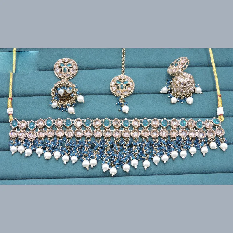 Bestselling Jewelry Now On Sale – Elevate Your Look Anjali Jewellery Gold Plated Crystal Stone Pearl And Beads Necklace Set