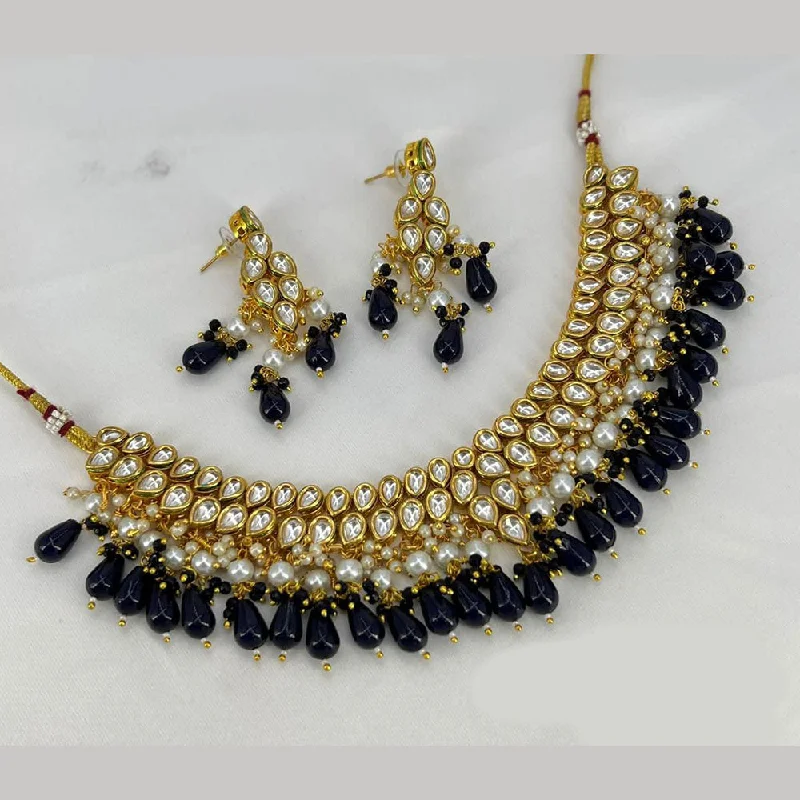 Trending Jewelry Now Available At Exclusive Prices Anjali Jewellery Gold Plated Kundan Stone Pearl And Beads Necklace Set