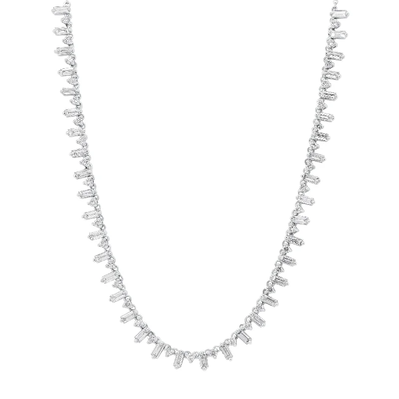 Don't Miss These Dazzling Jewelry Discounts Baguette & Round Diamond Fashion Necklace