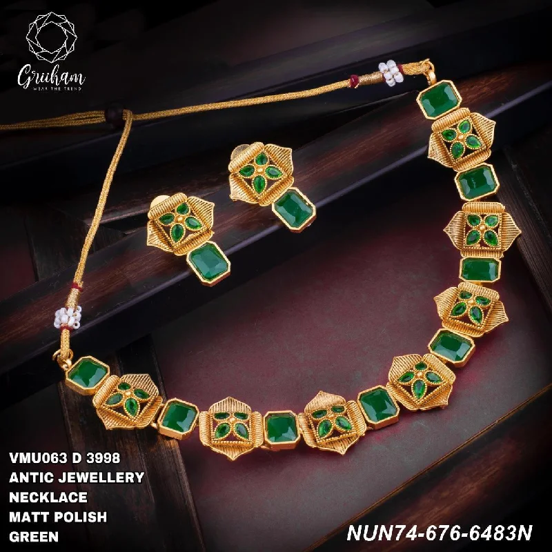 Flash Sale On Elegant Jewelry – Don't Miss Out Designer Necklace with multicolor Emerald stones Necklac