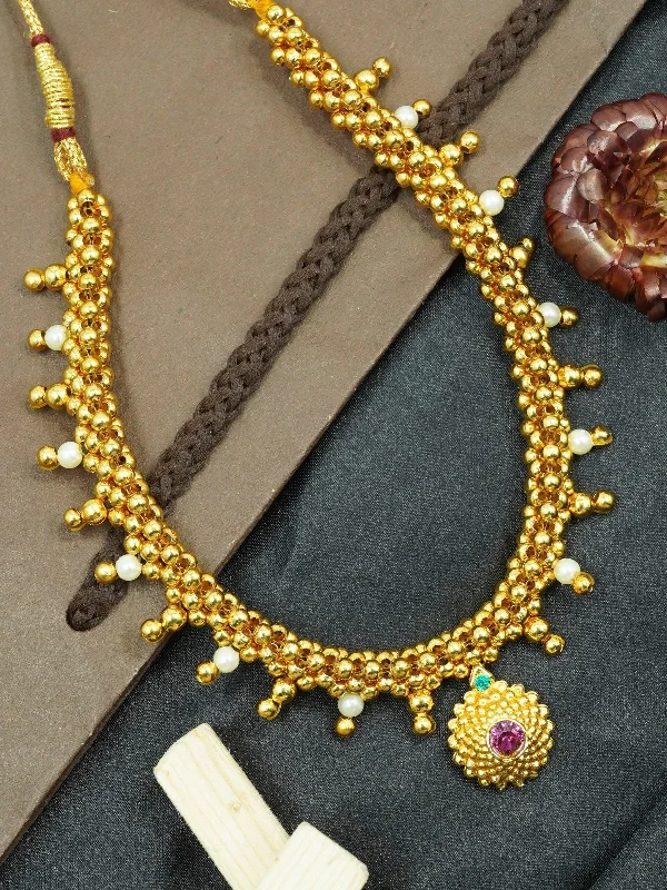 Your Dream Jewelry At Dream Prices Gold Finish Short necklace Maharastra Thusi