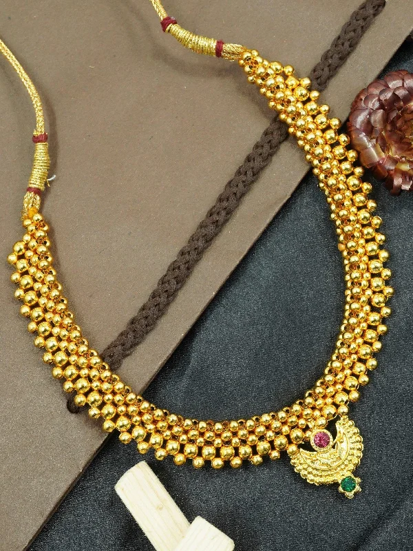 Best Jewelry Deals – Shop Premium Pieces At Great Prices Gold Finish Short necklace Maharastra Thusi