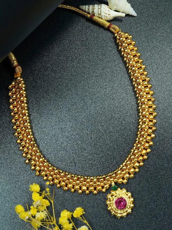 Breathtaking Jewelry, Breathtaking Prices Gold Finish Short necklace Maharastra Thusi