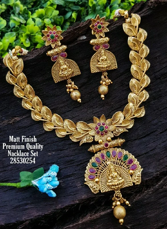 Flash Sale On Stunning Jewelry – Don't Miss Out Premium Antique Gold Finish Laxmi motif with Leaf Pattern