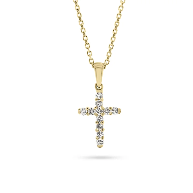 Versatile Layering Jewelry For Effortless Chic Diamond 11-Stone Cross Pendant