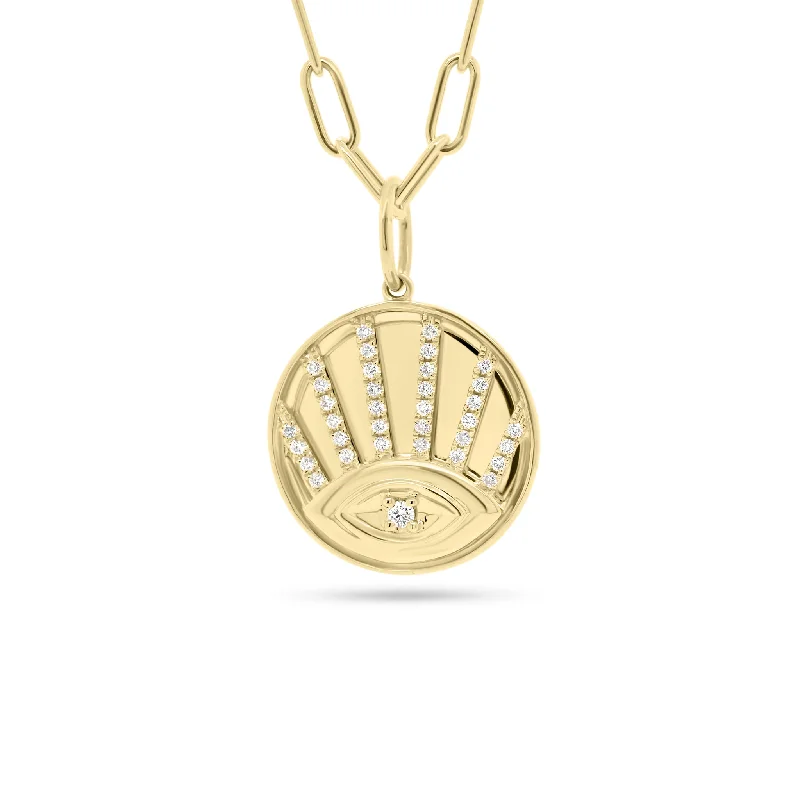 Affordable Luxury Jewelry For Every Occasion Diamond Evil Eye Disc Pendant