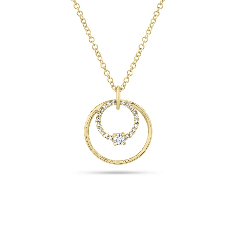 Timeless Beauty, Unbeatable Deals – Jewelry Sale On Diamond & Gold Open Circle Pendant